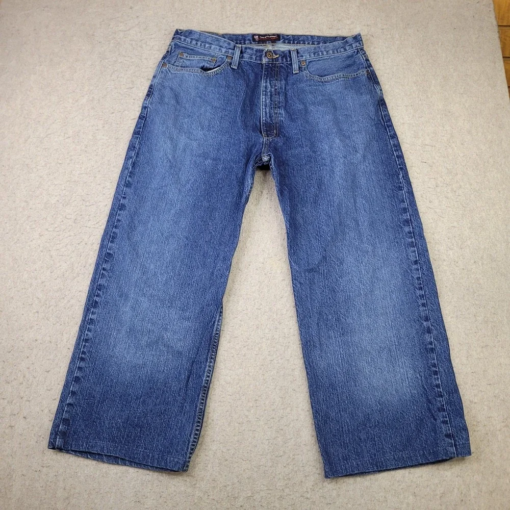 Polo Jeans Ralph Lauren Woodrow‎ Blue Jeans Baggy 36x25 Medium Wash Vintage